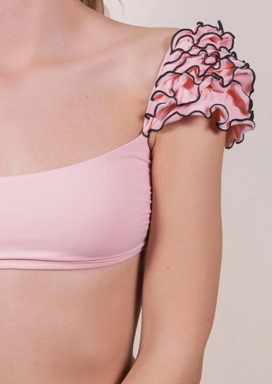 deira pink rose bikini detail