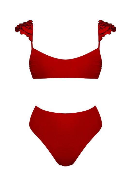 DEIRA Red // High-waist Bikini