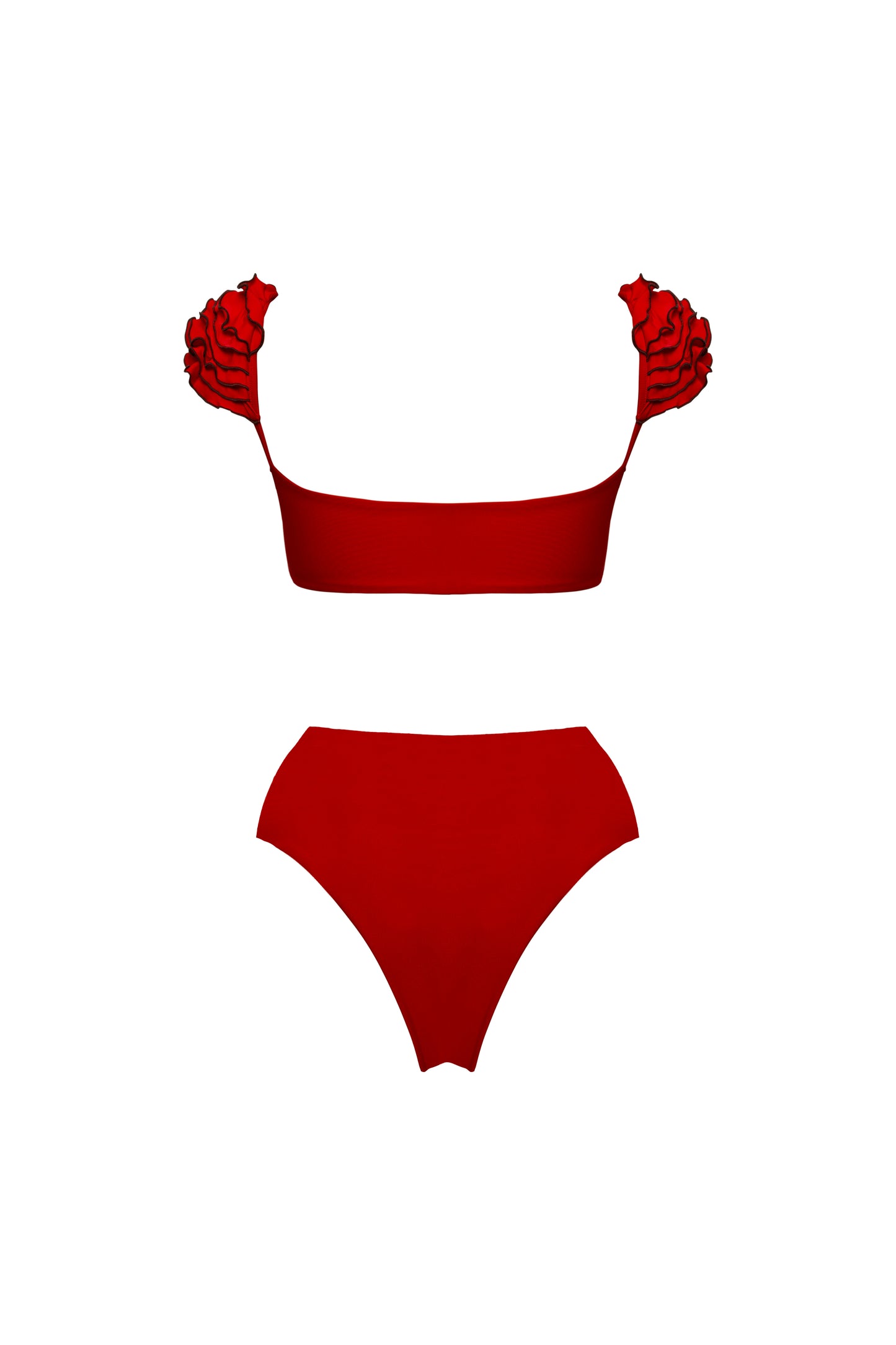 DEIRA Rouge // Bikini taille haute